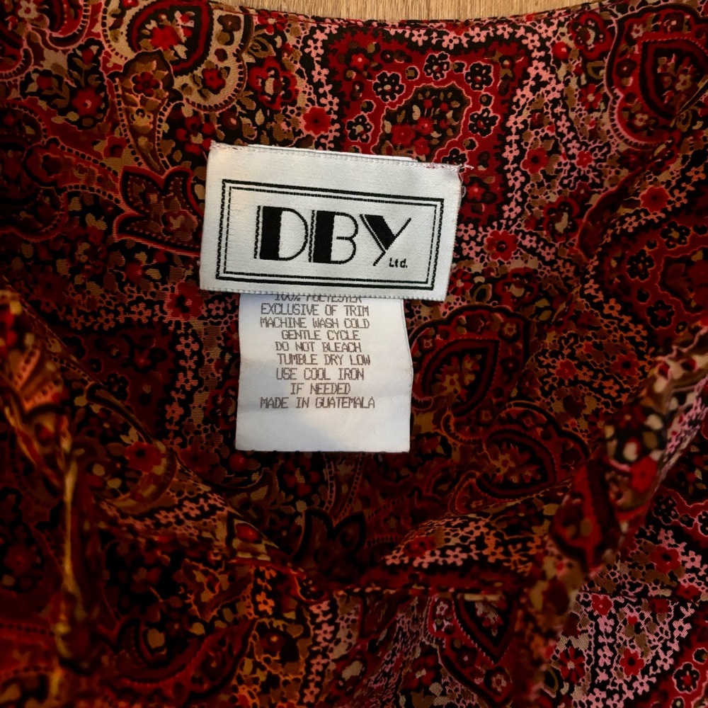 Vintage 90s DBY Ltd. Pink Paisley Women's Dress - Picture 11 of 12